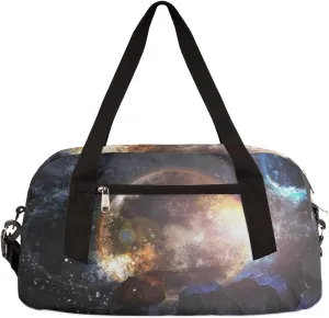Planet Meteorite Universe Kids Overnighter Duffel Bags for Boys & Girls, Perfect for Sleepovers and Travel Duffel Bag for Kids, Carry-On Size & Ideal for School Practice or Sport Gym Bags