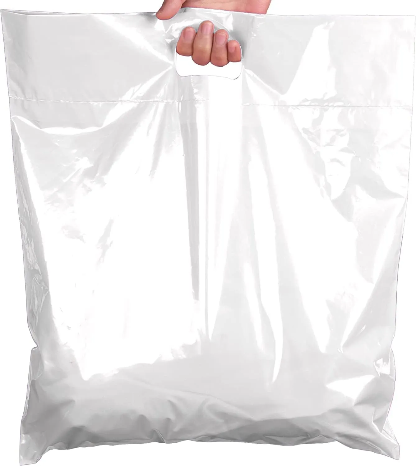 Plastic Shopping Bags for Small Business | 16x18 Extra Large Merchandise Bags | Boutique Bags | Big Retail Bags with Handles | Bolsas de Plastico para Negocio