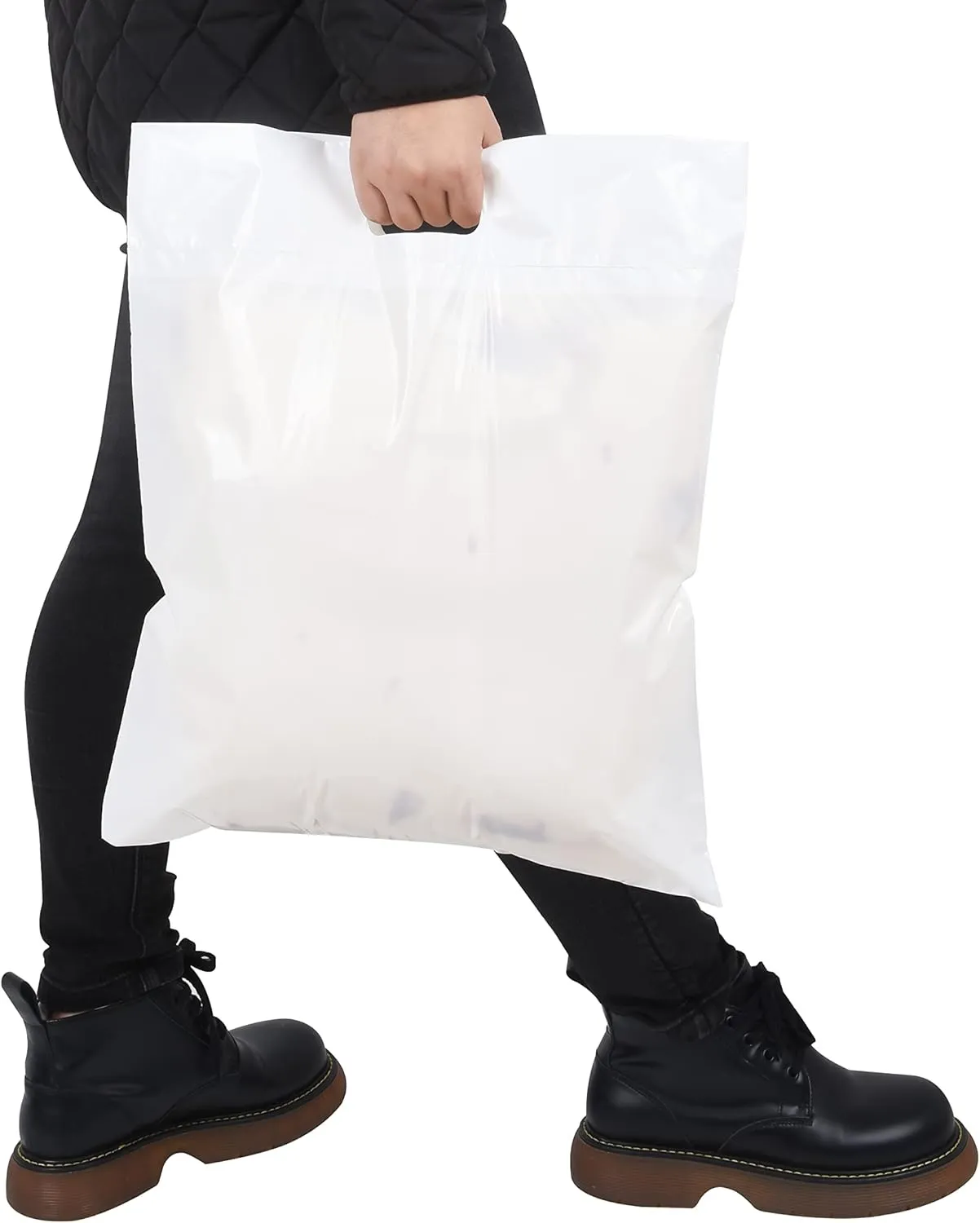 Plastic Shopping Bags for Small Business | 16x18 Extra Large Merchandise Bags | Boutique Bags | Big Retail Bags with Handles | Bolsas de Plastico para Negocio