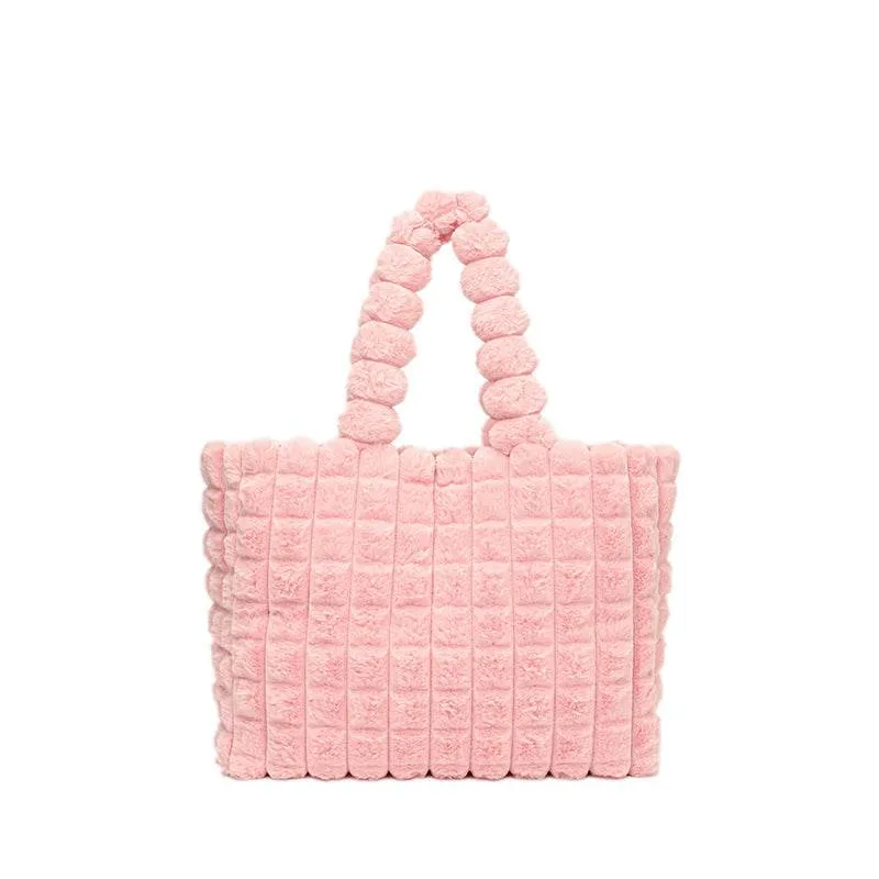 Plush Winter Fashion Tote Bag for Women - High Capacity Luxury Handbag