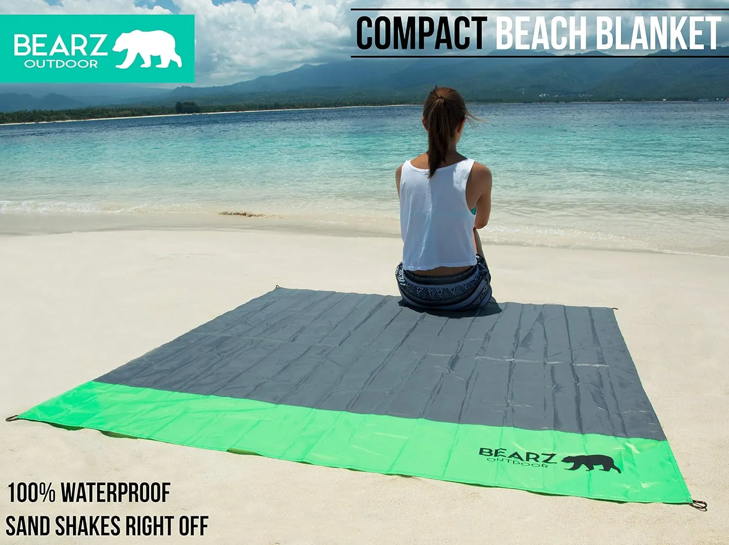 Pocket Blanket - Beach Blanket Waterproof Sandproof, Picnic Blankets Waterproof Foldable, Lightweight & Compact for Hiking, Camping, Travel, Festival Accessories