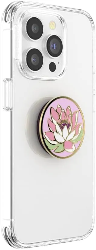 ​​​​PopSockets Phone Grip with Expanding Kickstand, Adhesive Grip - Enamel Water Lily