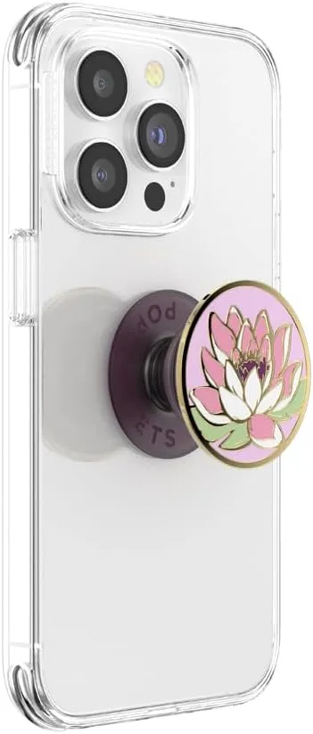 ​​​​PopSockets Phone Grip with Expanding Kickstand, Adhesive Grip - Enamel Water Lily