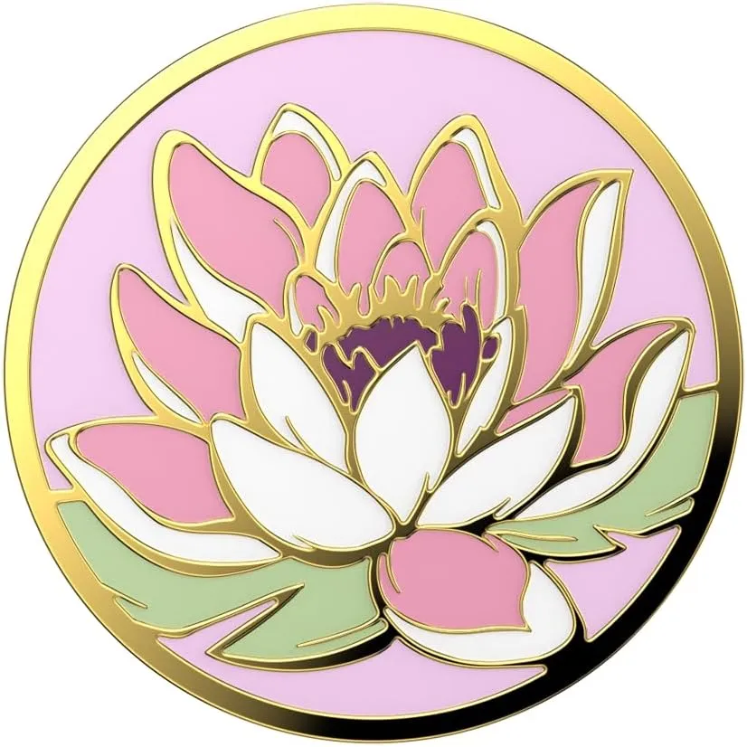 ​​​​PopSockets Phone Grip with Expanding Kickstand, Adhesive Grip - Enamel Water Lily