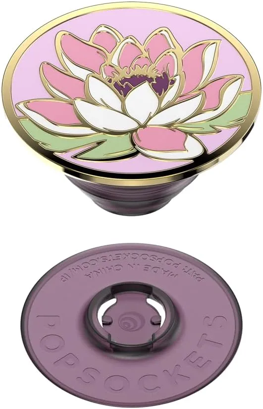 ​​​​PopSockets Phone Grip with Expanding Kickstand, Adhesive Grip - Enamel Water Lily