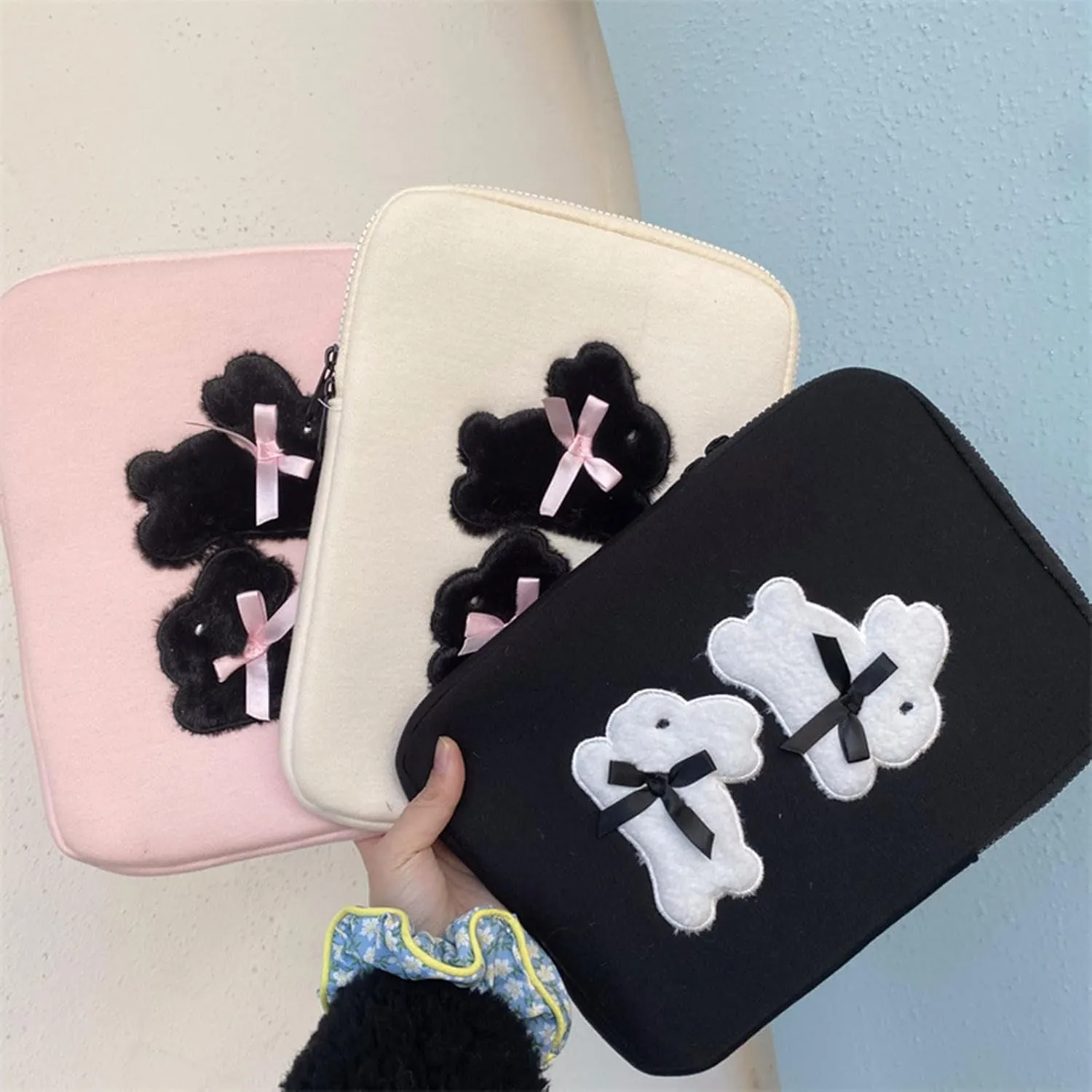 Portable Computer Sleeve With Bowtie Rabbits Fashionable Laptop Sleeve Multipurpose Laptops And Tablets Storage Case
