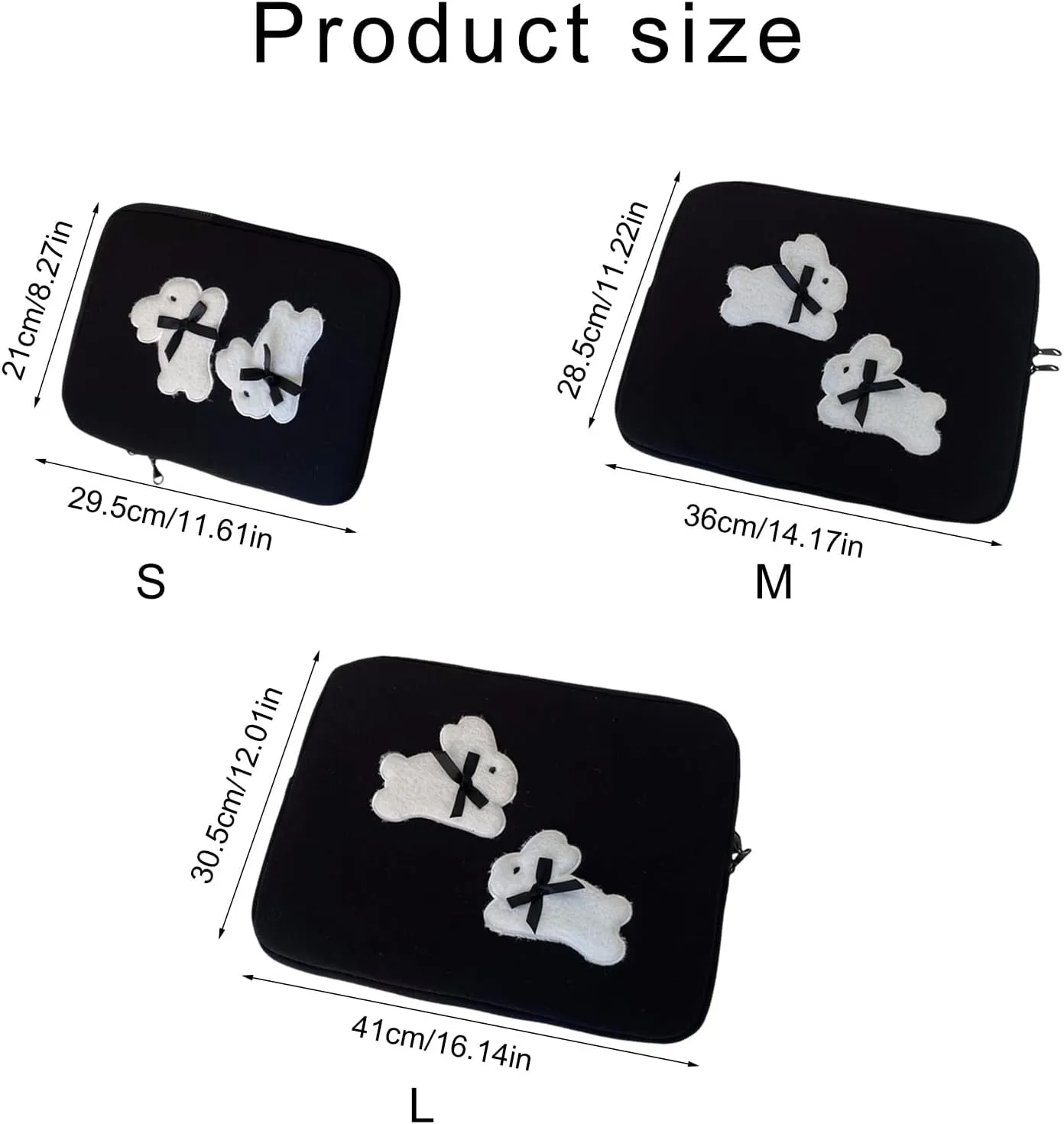Portable Computer Sleeve With Bowtie Rabbits Fashionable Laptop Sleeve Multipurpose Laptops And Tablets Storage Case