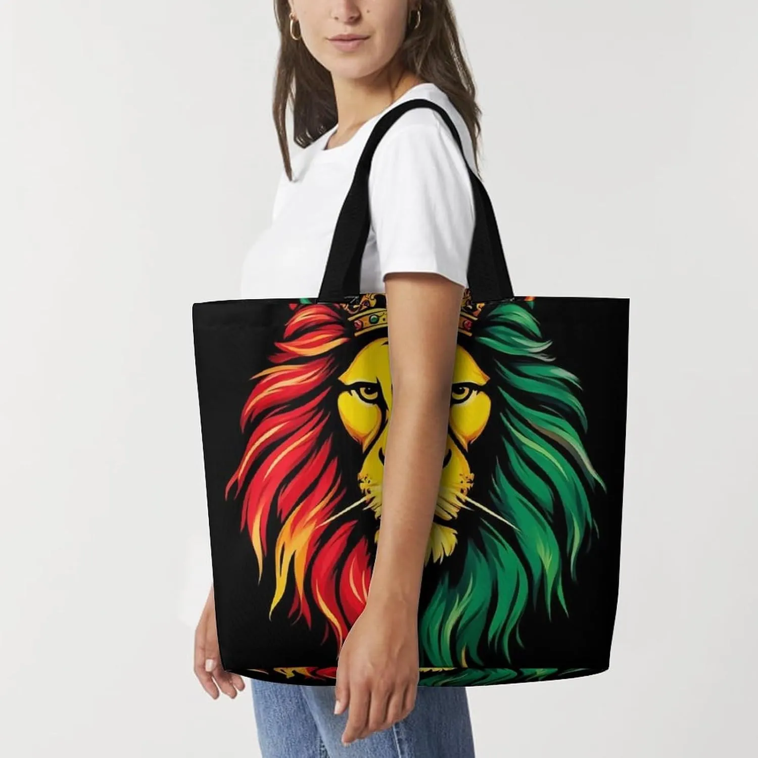 Portable Grocery Shoulder Bag for Women Casual Reusable Shopping Bag Large Tote Bags