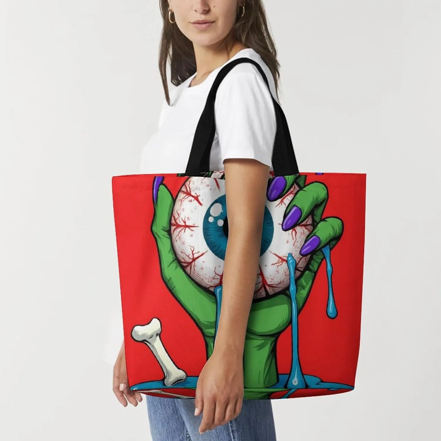 Portable Grocery Shoulder Bag for Women Casual Reusable Shopping Bag Large Tote Bags