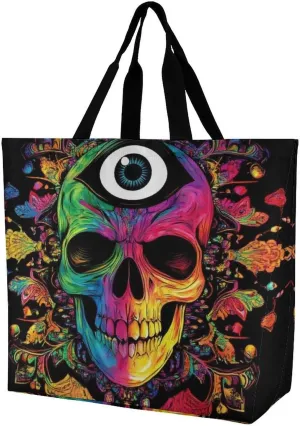 Portable Grocery Shoulder Bag for Women Casual Reusable Shopping Bag Large Tote Bags