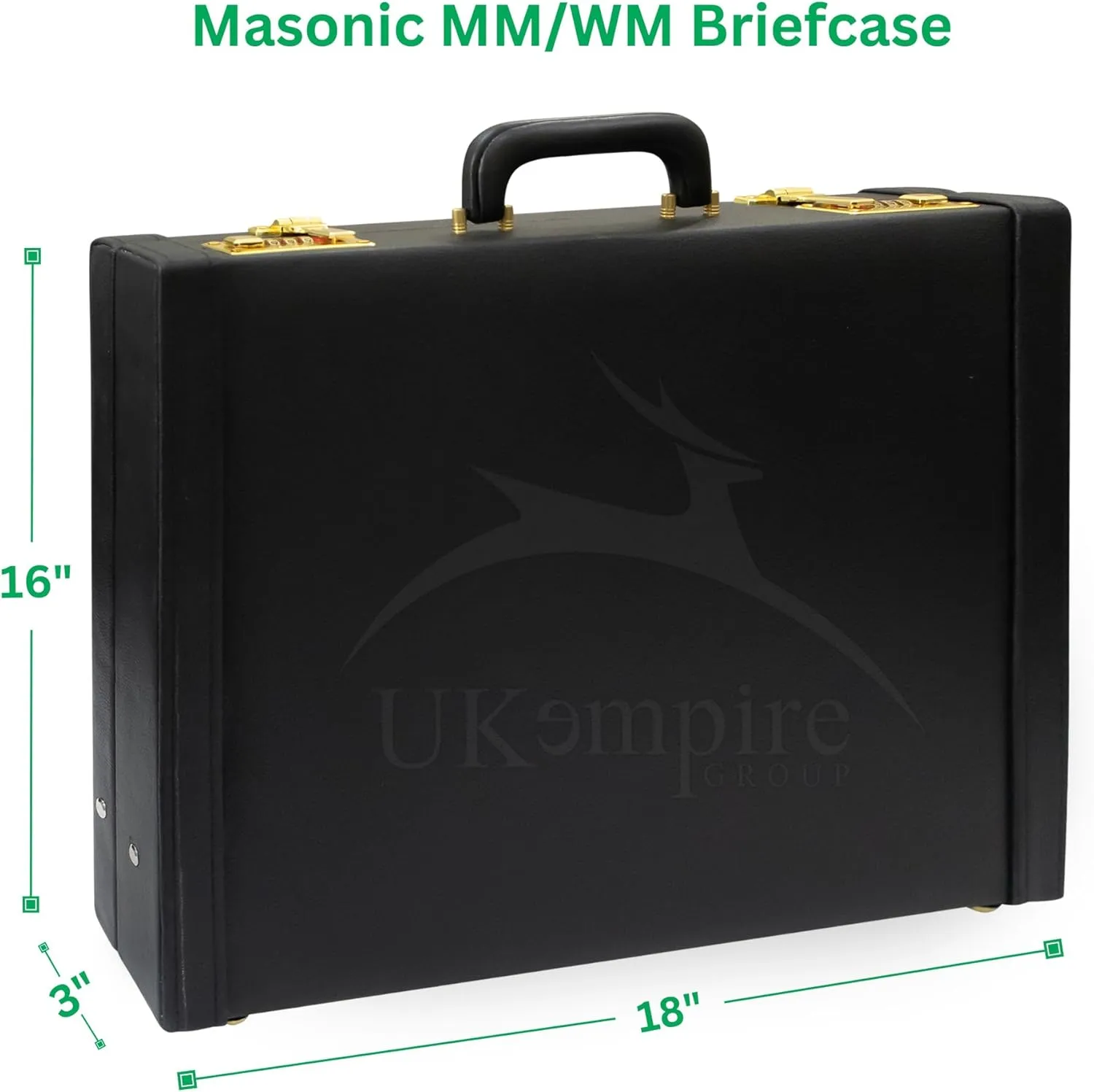 Premium Masonic Regalia MM/WM Apron Hard Case Briefcase, Black Leather – Freemason Bags & Cases