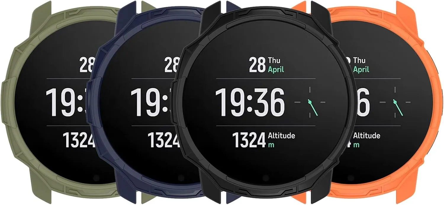 Protective Case Compatible for SUUNTO 9 Peak/Peak Pro Case Cover Bumper Shell TPU Anti-Scratch Frame for SUUNTO 9 Peak/Peak Pro Smart Watch Accessories Coverage Protector (4 Pack)