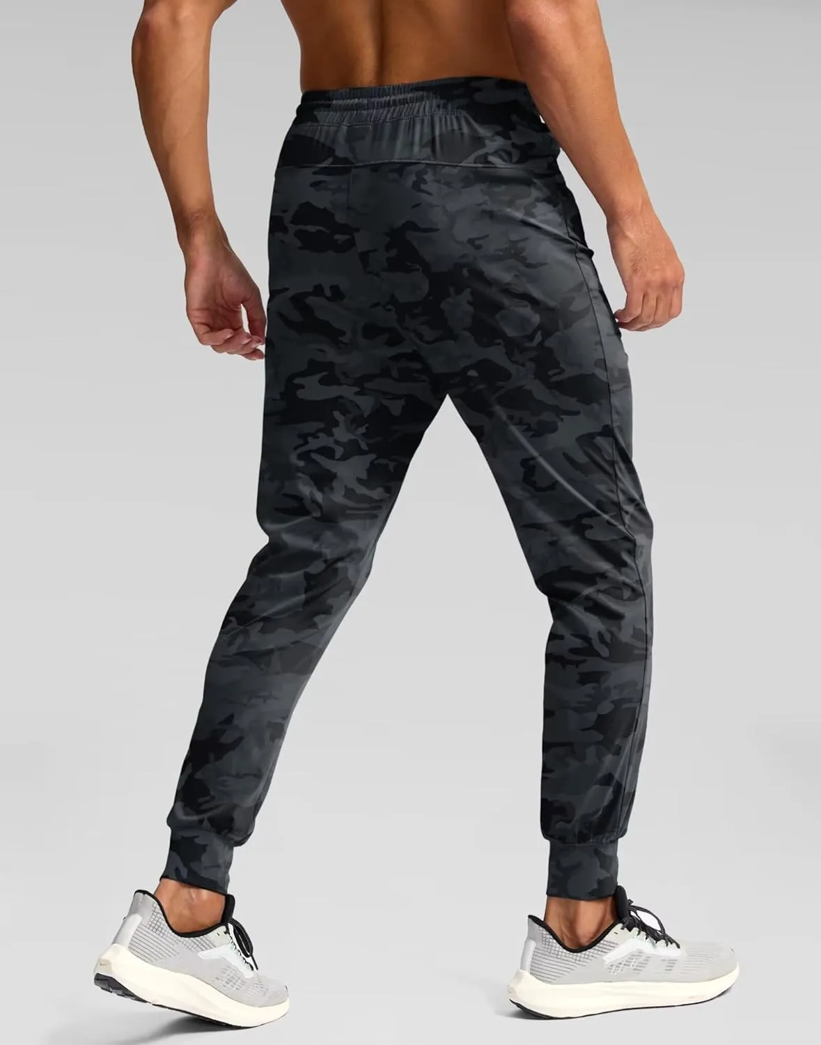 Pudolla Men's Lightweight Sweatpants with Pockets Ultra 4-Way Stretch Joggers Gym Workout Runing Athletic Track Pants