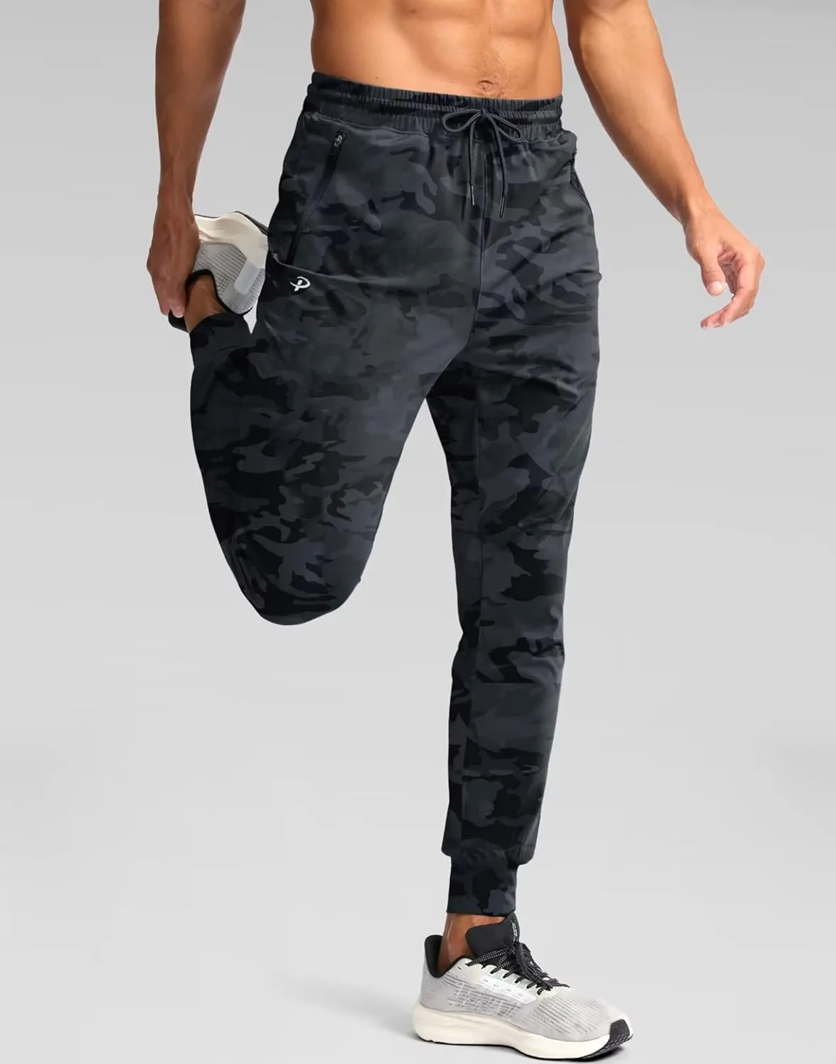 Pudolla Men's Lightweight Sweatpants with Pockets Ultra 4-Way Stretch Joggers Gym Workout Runing Athletic Track Pants