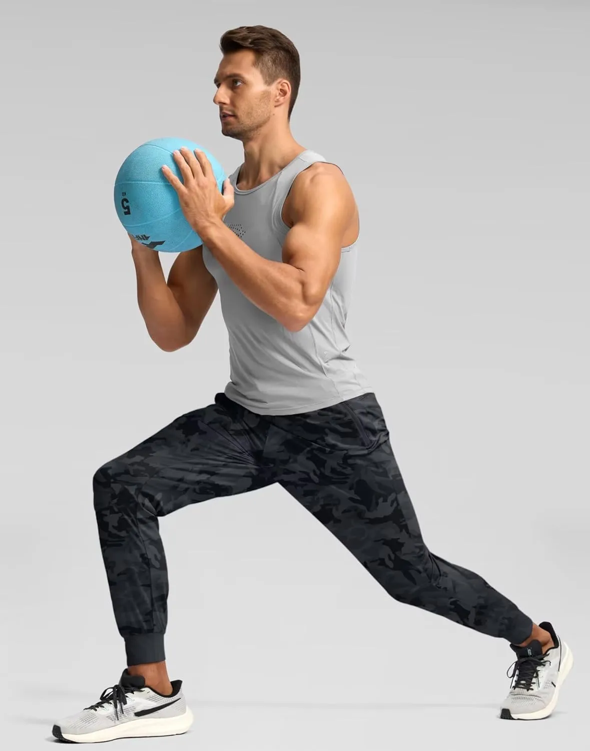 Pudolla Men's Lightweight Sweatpants with Pockets Ultra 4-Way Stretch Joggers Gym Workout Runing Athletic Track Pants