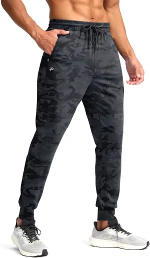Pudolla Men's Lightweight Sweatpants with Pockets Ultra 4-Way Stretch Joggers Gym Workout Runing Athletic Track Pants