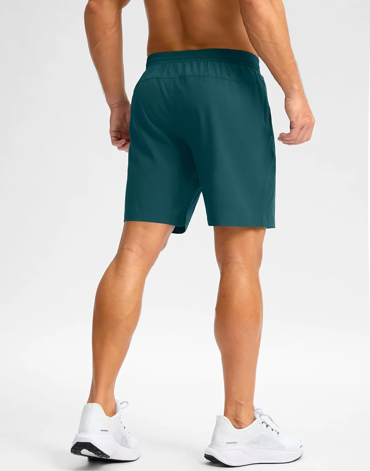 Pudolla Men's Running Gym Shorts with Zipper Pockets 7" Lightweight Quick Dry Running Workout Athletic Shorts for Men
