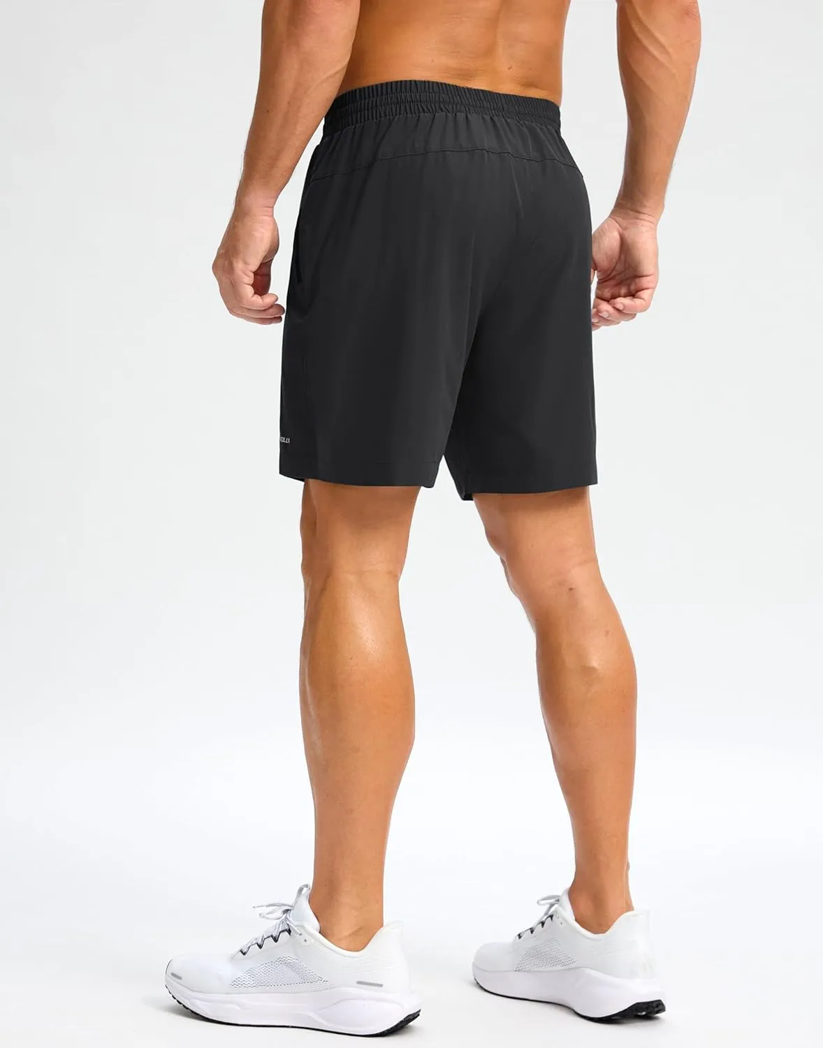 Pudolla Men's Running Gym Shorts with Zipper Pockets 7" Lightweight Quick Dry Running Workout Athletic Shorts for Men
