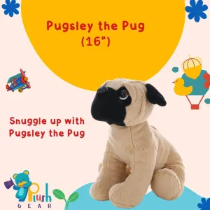 Pugsley The Pug 16 Inch Stuffed Animal Toy Large Soft Cuddly Dog Plush for Kids Toddlers, Realistic Pug Plushie for Birthday Gifts, Snuggling, Collectors and Pretend Play Adorable Big Puppy