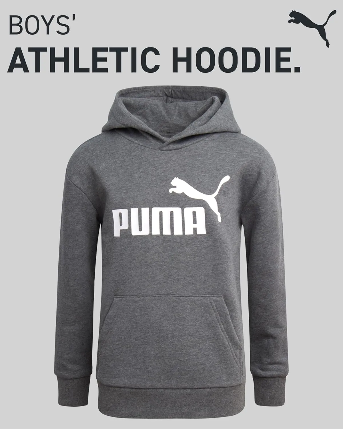 PUMA Boys' Athletic Hoodie - Fleece Pullover Hoodie Sweatshirt with Kangaroo Pockets - Fashion Hoodies for Boys (Sizes: 8-20)