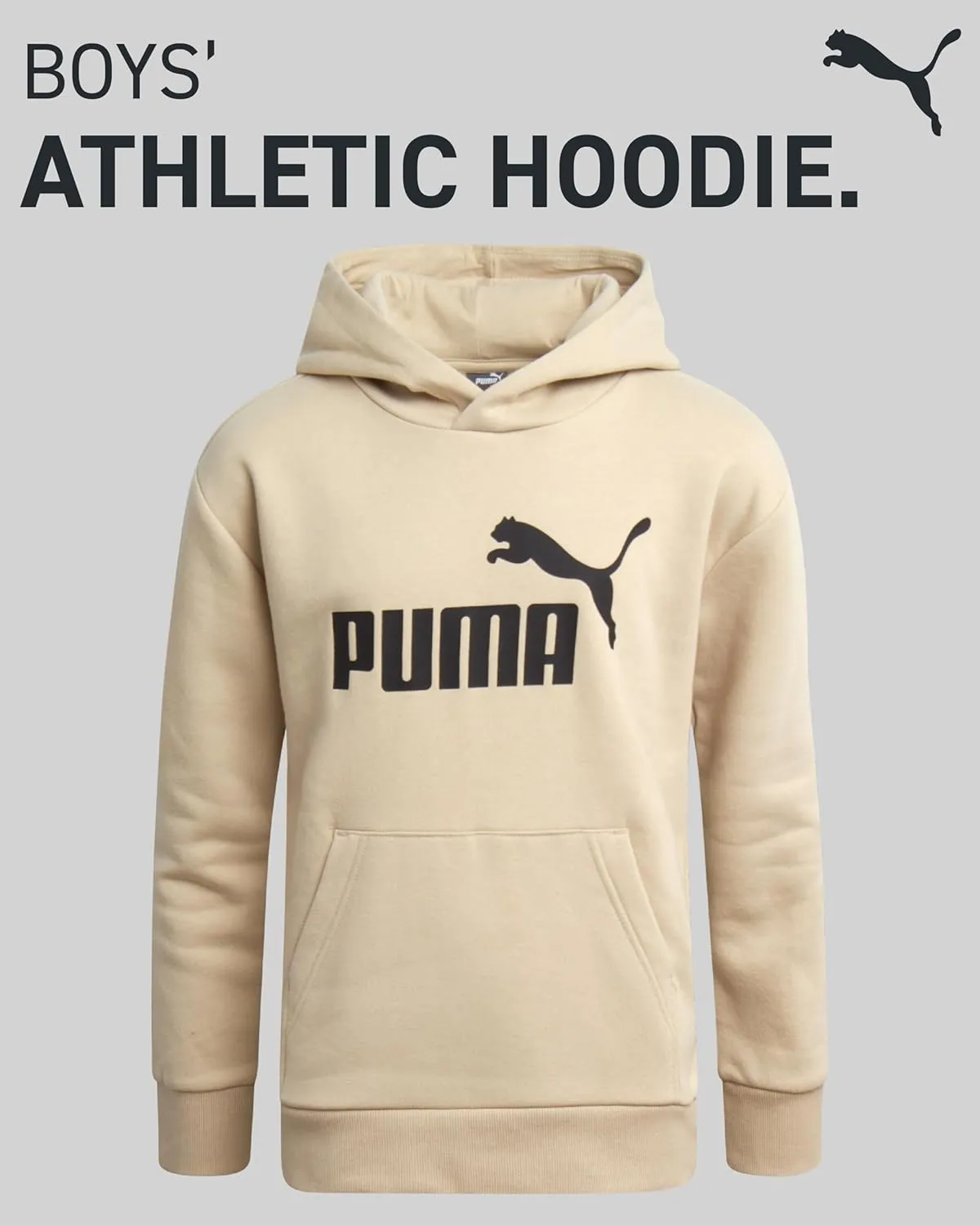 PUMA Boys' Athletic Hoodie - Fleece Pullover Hoodie Sweatshirt with Kangaroo Pockets - Fashion Hoodies for Boys (Sizes: 8-20)