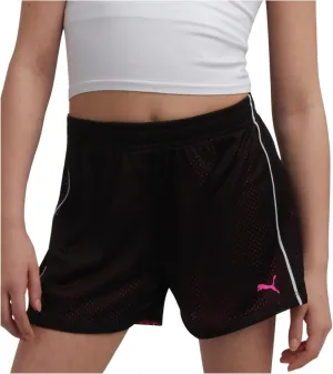 PUMA Girls' Active Shorts - Athletic Performance Double Mesh Running Shorts - Dolphin Gym Shorts for Girls (Sizes: 4-16)