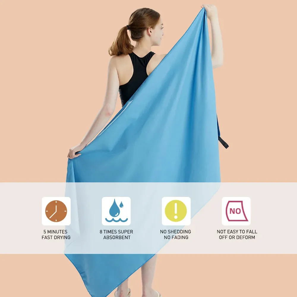 Quick Dry Microfiber Towel For Travel Sports Beach Swim Yoga Gym