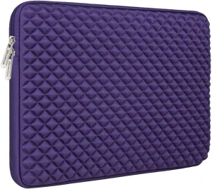 RAINYEAR 15 Inch Laptop Sleeve Diamond Foam Shock Resistant Padded Case Fluffy Lining Cover Carrying Bag Compatible with 15.4" MacBook Pro/Air, Surface Laptop 3/4 15", New XPS 15 Touch (Purple)