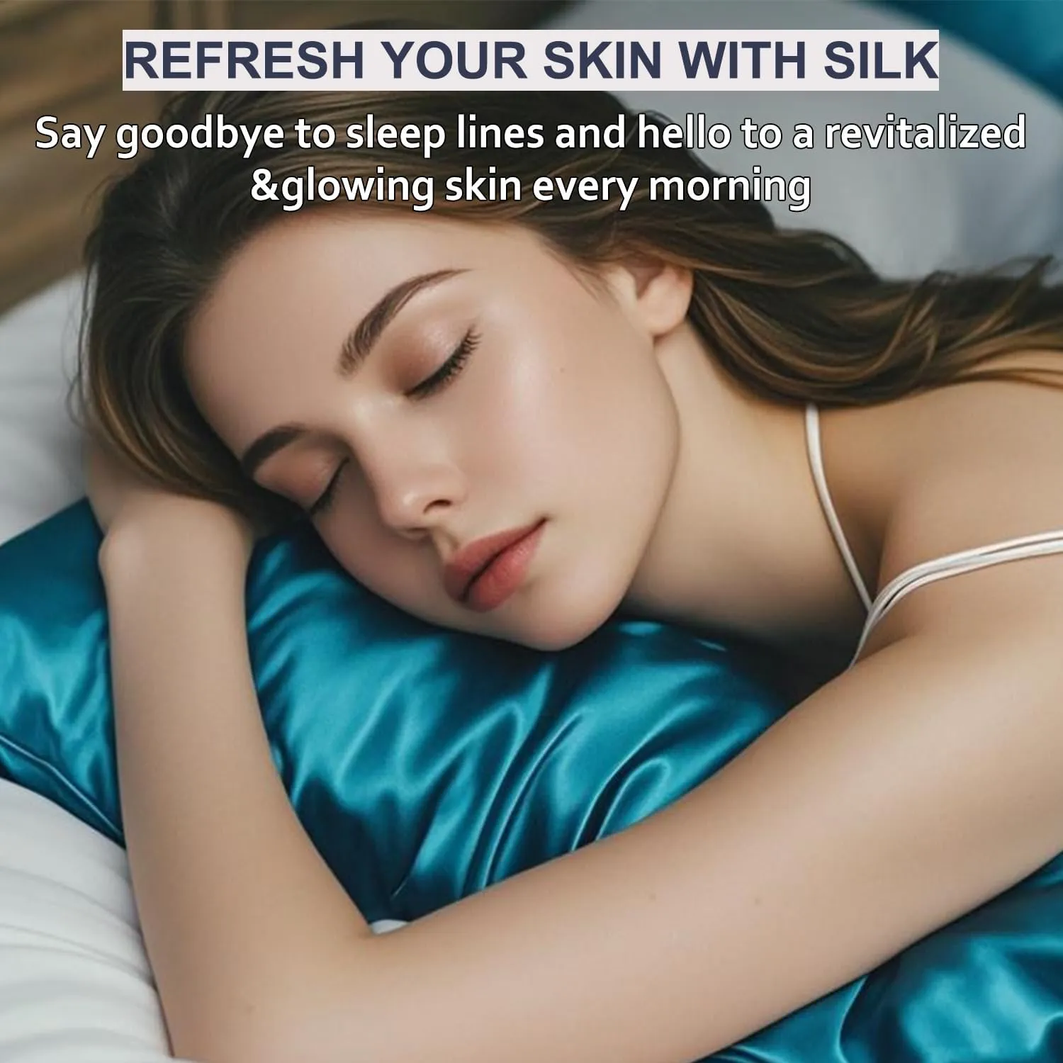 Ravmix Silk Pillow Cases with Zipper, 21momme Mulberry Silk Pillowcase for Hair Skin Health, Soft Smooth Breathable Cool Pillow Cover for Beauty Sleep with Gift Box 1PC(Standard 20"x26", Peacock Blue)