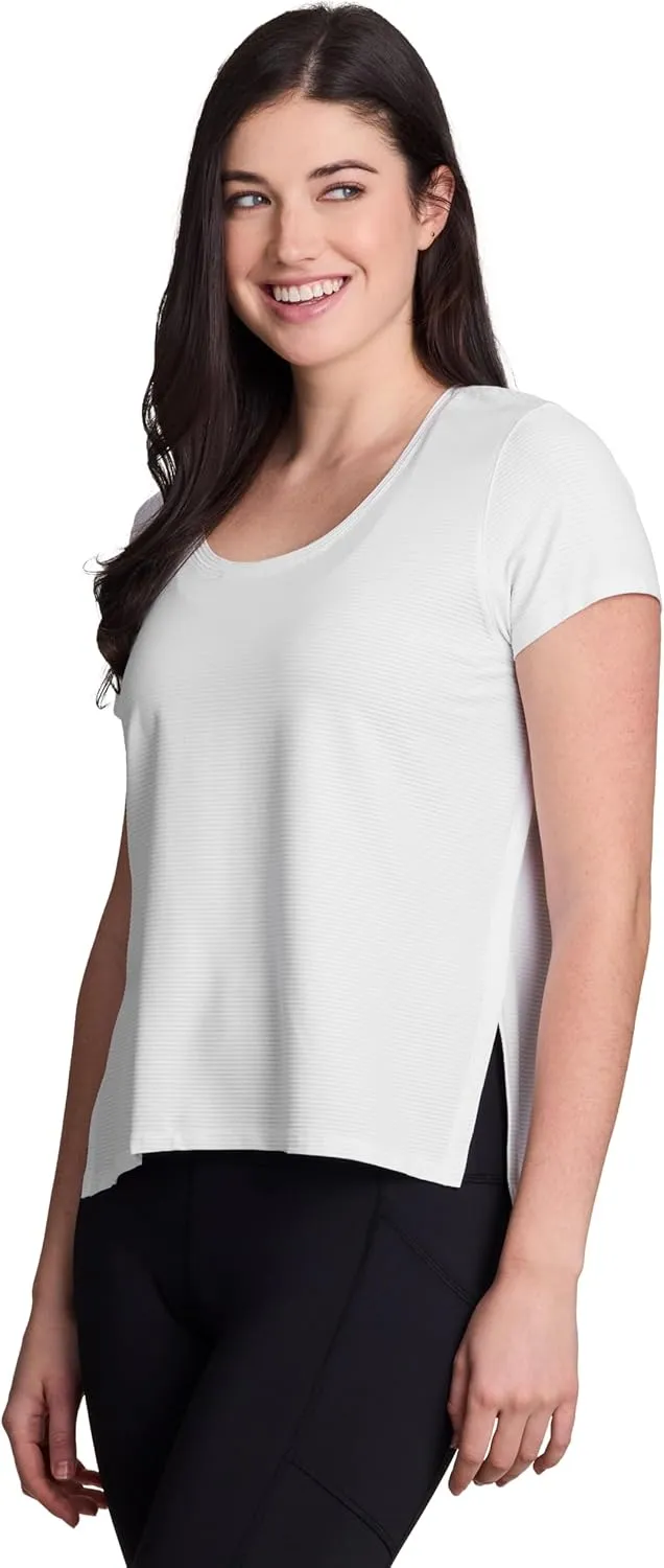 RBX Active Women's Quick Drying Gym T-Shirt with Side Vents, Breathable Mesh Workout Top with Plus Sizes