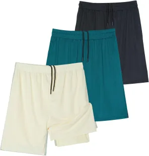 Real Essentials 3 Pack: Men's 2 in 1 Mesh 7" Running Workout Gym Shorts with Compression Liner (Available in Big & Tall)