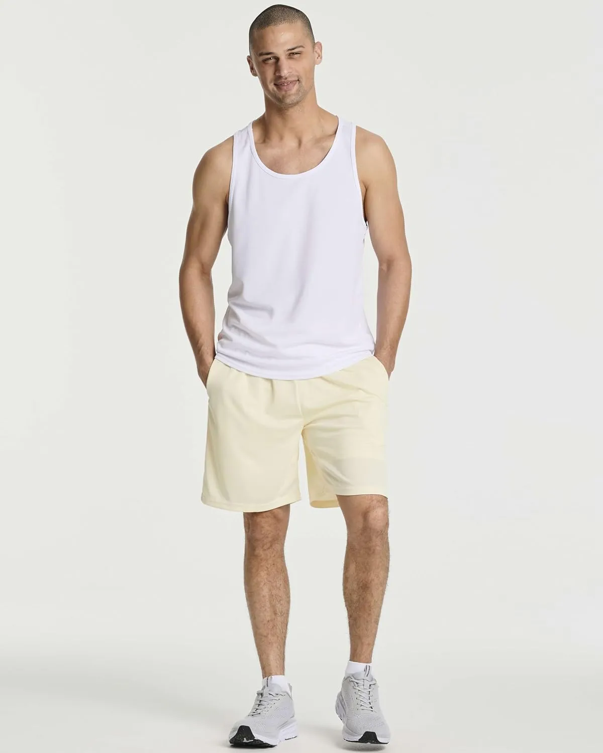 Real Essentials 3 Pack: Men's 2 in 1 Mesh 7" Running Workout Gym Shorts with Compression Liner (Available in Big & Tall)