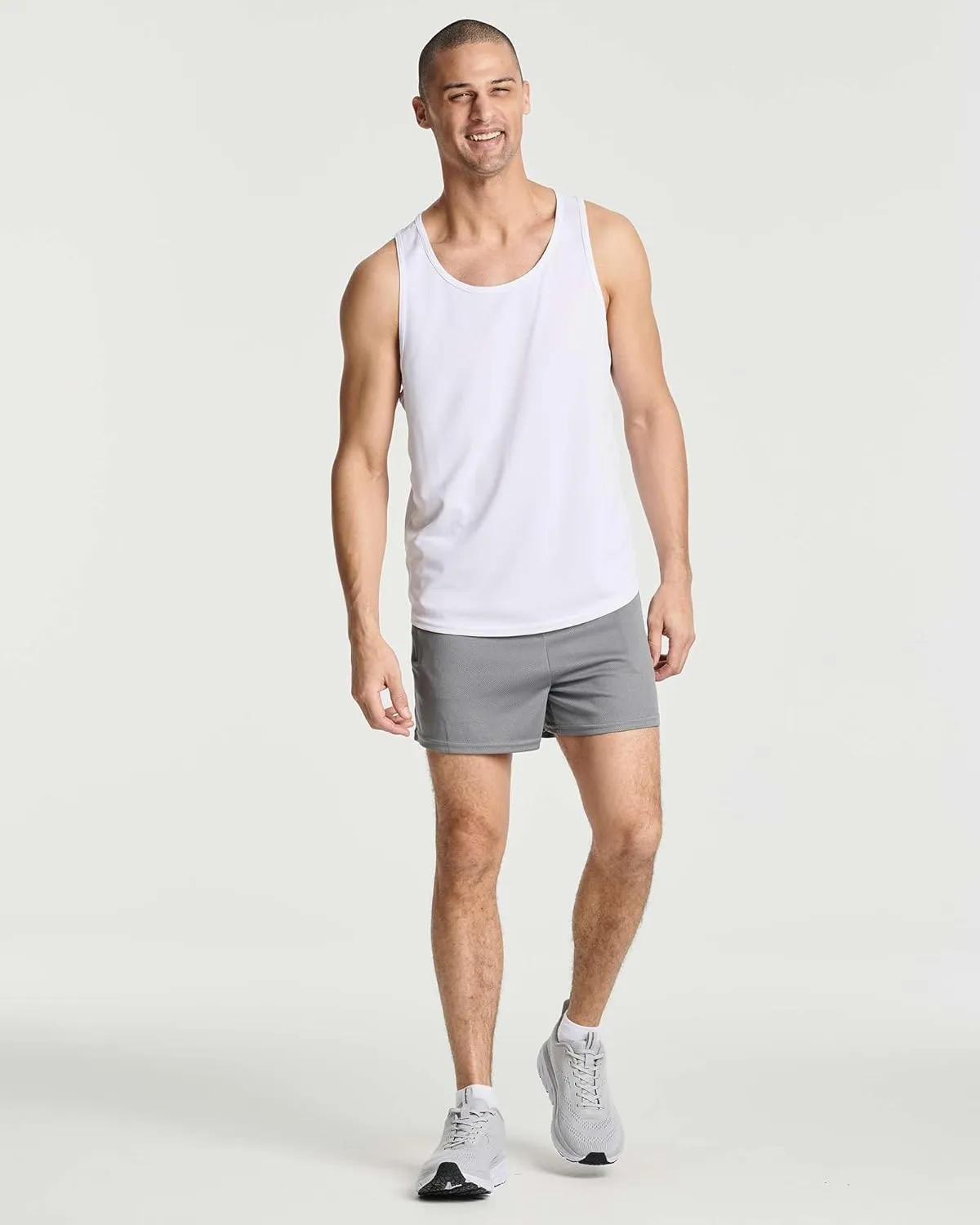 Real Essentials 4 Pack: Men's Mesh 7"/ 5"/ 3" Athletic Zipper Shorts Workout Gym Running Basketball (Big and Tall Available)