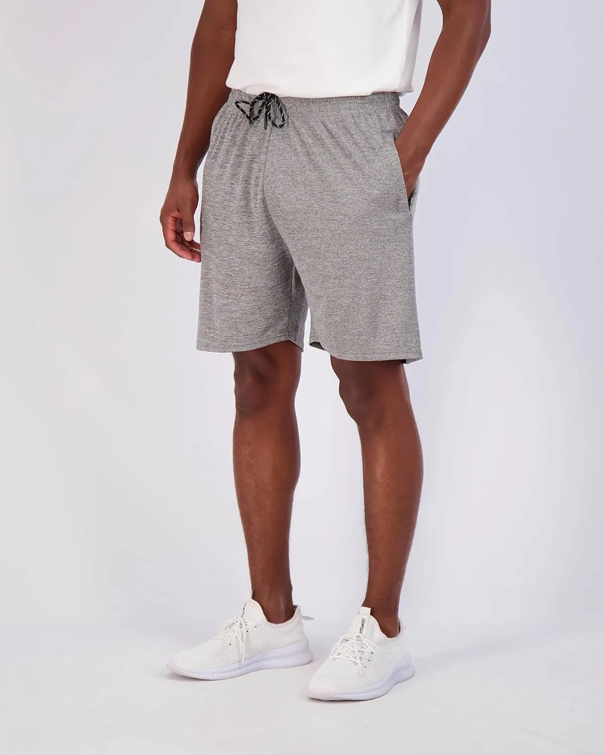 Real Essentials 4 Pack: Men's Mesh 7"/ 5"/ 3" Athletic Zipper Shorts Workout Gym Running Basketball (Big and Tall Available)