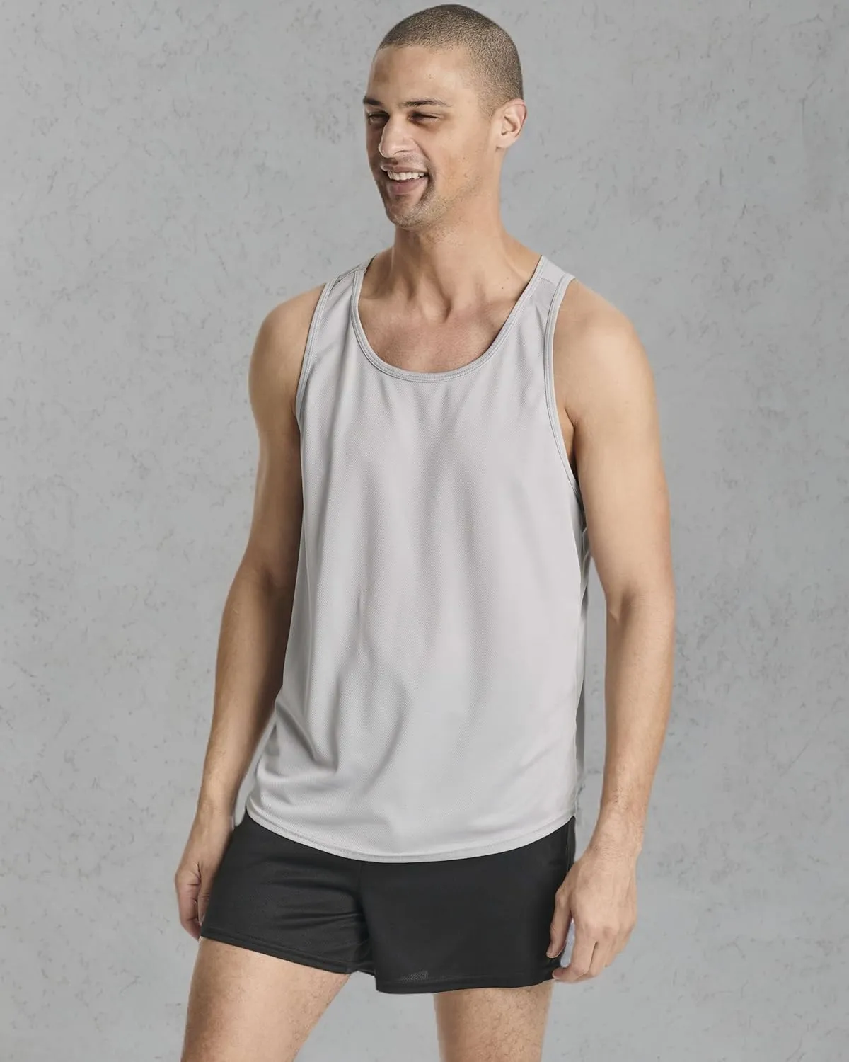 Real Essentials 5 Pack: Men's Mesh Y-Back Muscle Tank Top - Gym Workout & Bodybuilding Fitness (Available in Big & Tall)