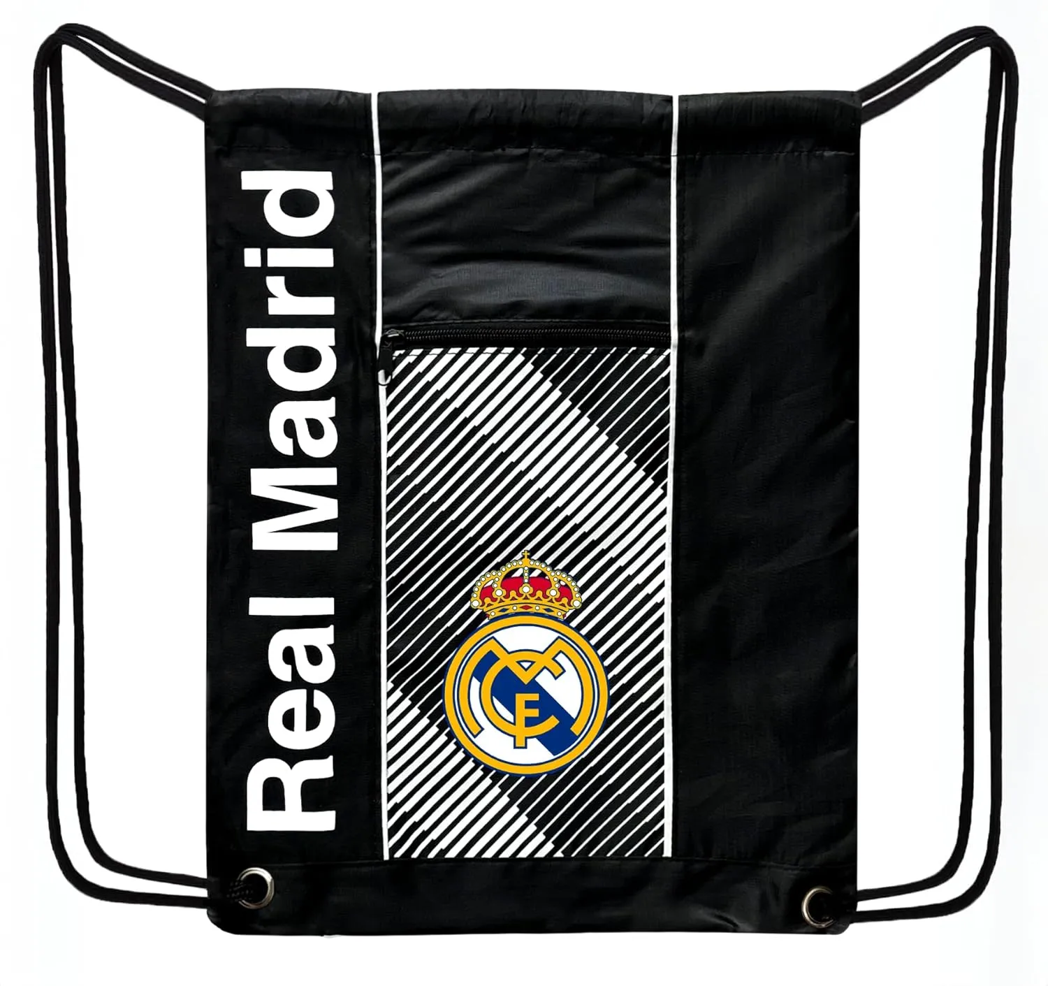 Real Madrid Drawstring Backpack, Officially Licensed Real M. Bag Sport Gym Sackpack.