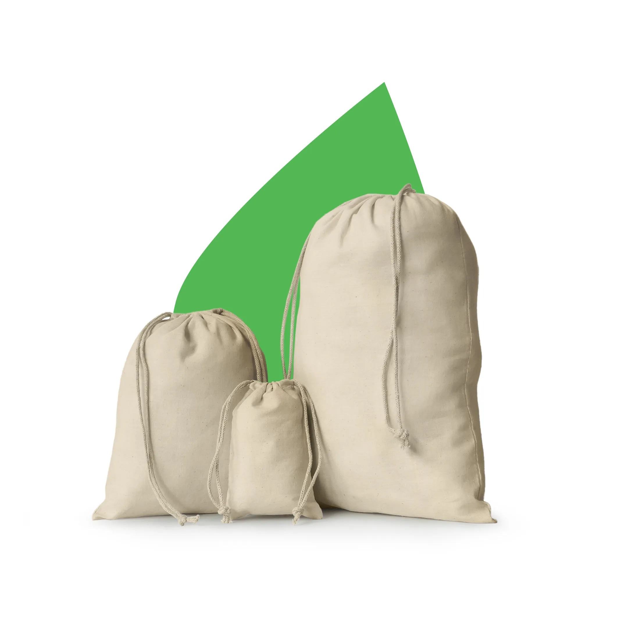 Recycled Cotton Single Drawstring Bags Extra Large 12x16 inches