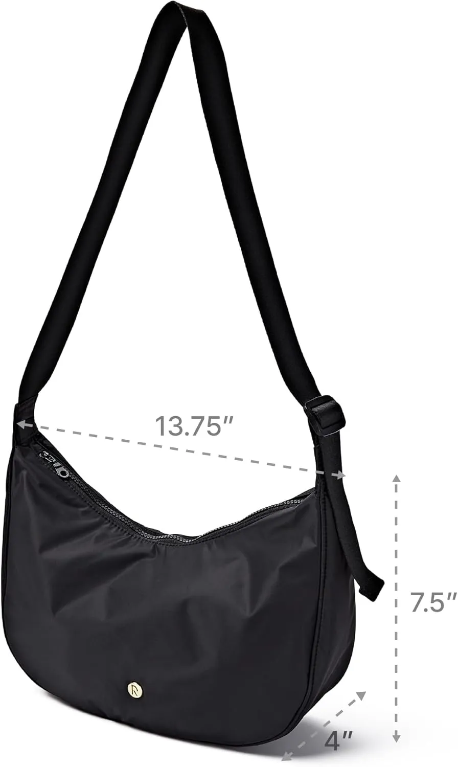 Red by Kiss Cross Body Bag, Durable Water-Resistant Fabric, Lightweight Daily Bag, Adjustable Straps & Inner Pocket (Large, Black)