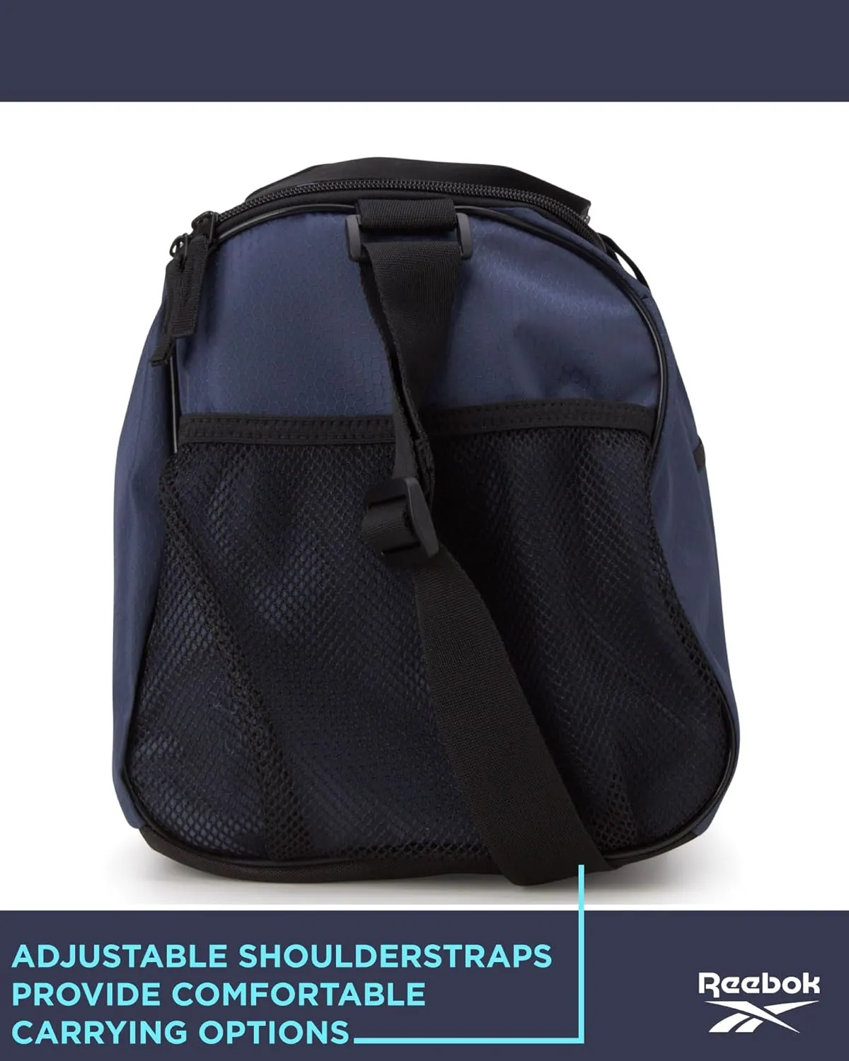 Reebok Duffle Bag – Gym Bag for Women & Men, Carry On and Overnight Duffle for Travel & Fitness, Size Small, Aleph Blue