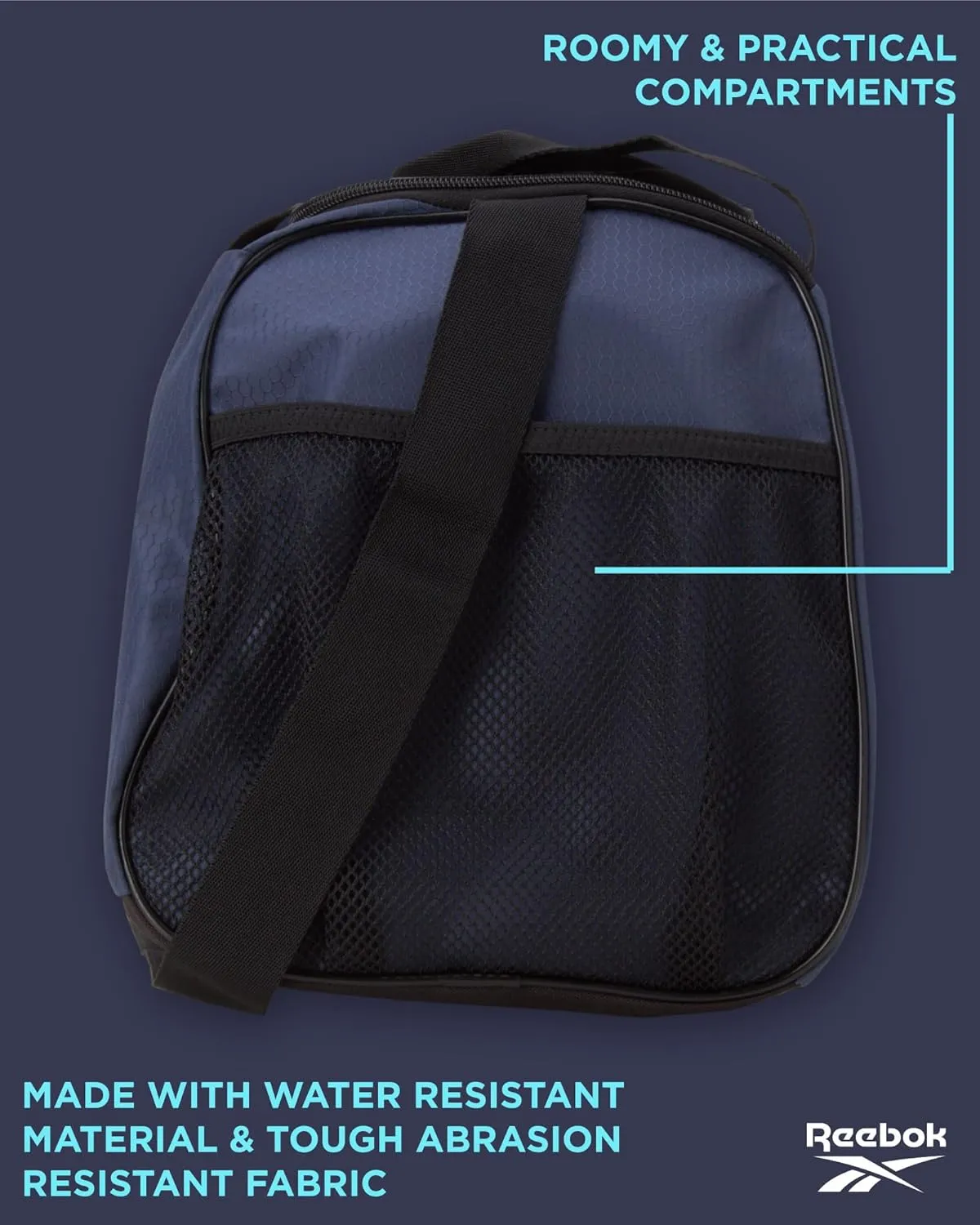 Reebok Duffle Bag – Gym Bag for Women & Men, Carry On and Overnight Duffle for Travel & Fitness, Size Small, Aleph Blue