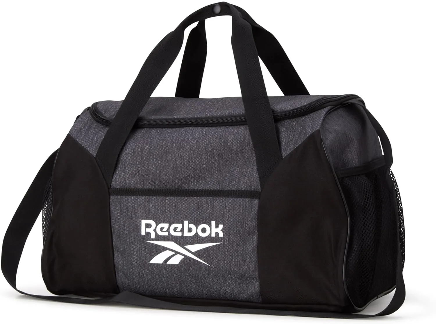 Reebok Duffle Bag – Gym Bag for Women & Men, Carry On and Overnight Duffle for Travel & Fitness, Size Small, Aleph Grey