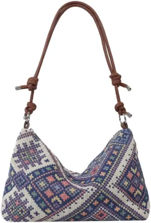 Retro Canvas Handbag Hobo Shoulder Bag for Women Casual Working Shopping Bag