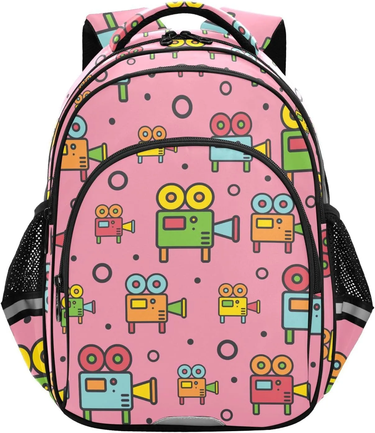 Retro Projectors Pattern Backpack for Kids Elementary School Bag Boys Girls Bookbag Travel Backpack Daypack