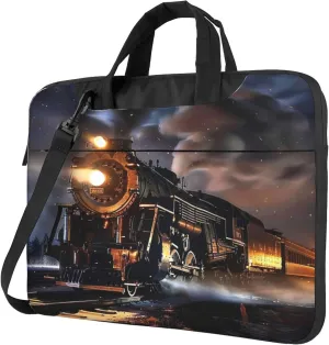 Retro Steam Train Laptop Shoulder Bag for Women, Vintage Locomotive Train Laptop Sleeve Case Computer Bag