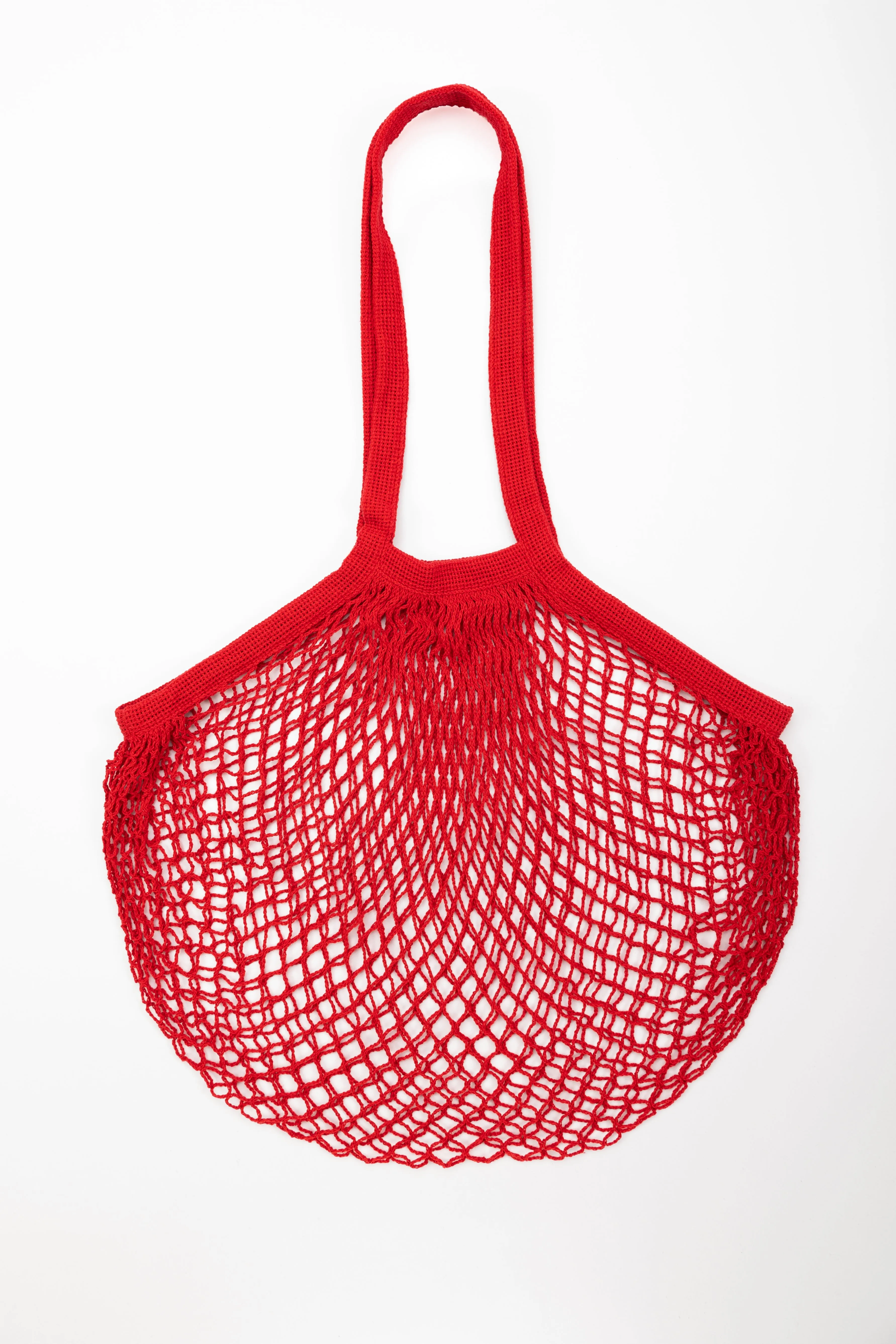 Reusable Cotton Bags - Red - Cotton String Bag - Long Handle