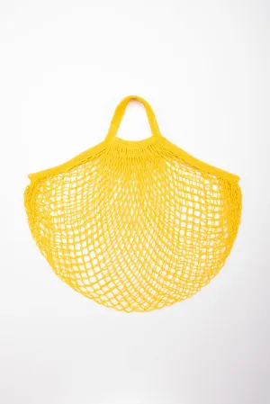 Reusable Cotton Bags - Yellow - Cotton String Bag-Short Handle