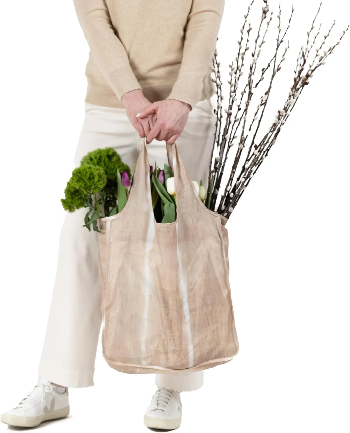 Reusable Grocery Bag - Stylish Shopping Bag for Groceries - Foldable Tote Bag - Medium Size
