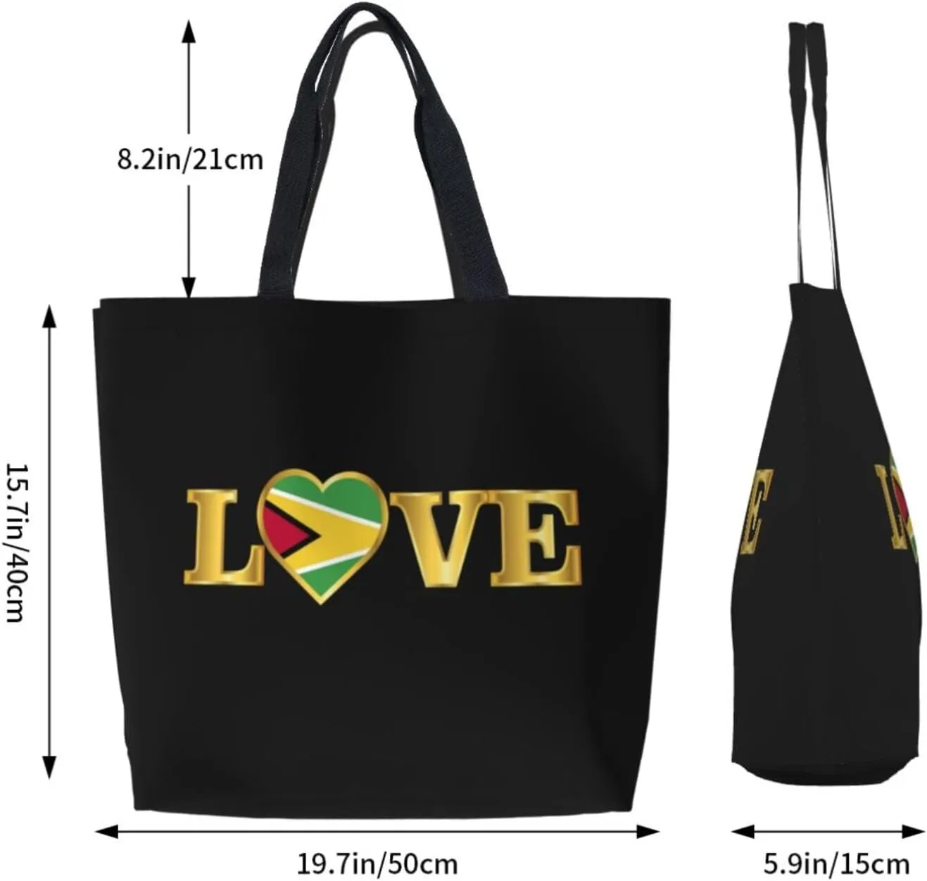 Reusable Grocery bags Big Capacity Shopping Bag Canvas Shoulder Tote Handbag for Women Girls