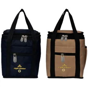 Right choice polyester lunch bags (Black & Beige, Pack of 2)