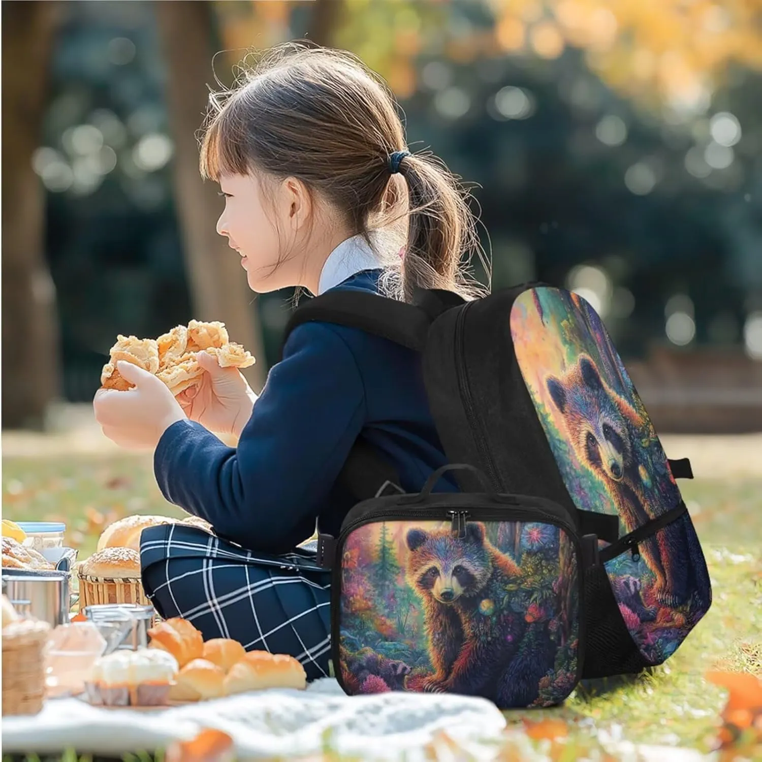 Rnyleeg Brown Bear Backpack for Boys Lightweight Boys Backpack 10-12 Years Old Large Capacity Elementary School Bookbag Set 3 in 1 School Supply Bag Casual Travel Daypack